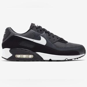 Nike Air Max 90 Black and Gray Sneakers with White Accents